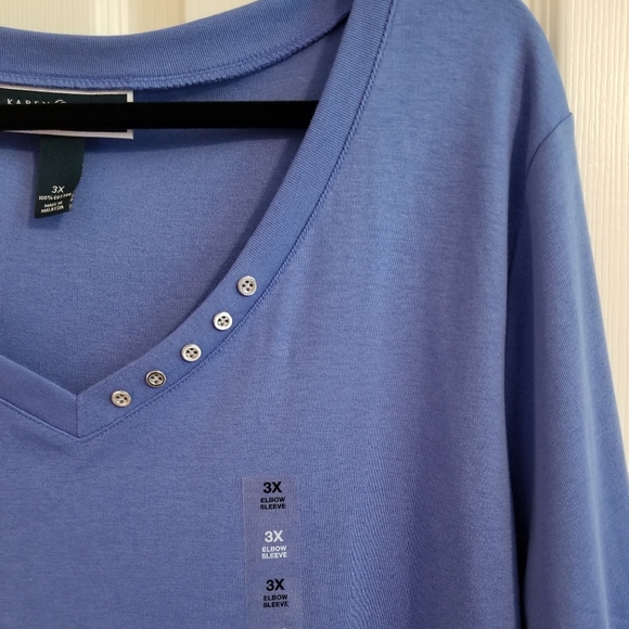Womens Karen Scott Top Size 3X NWT Elbow Sleeve - Picture 2 of 7